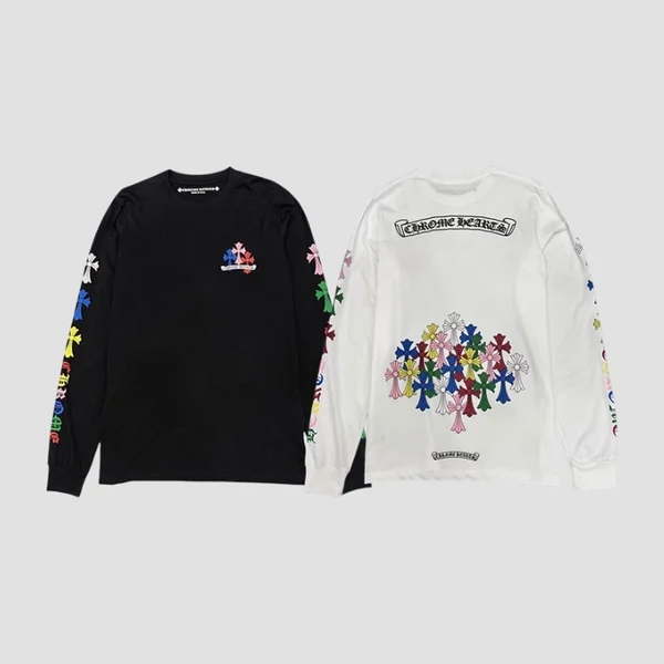 크롬하츠 멀티 컬러 크로스 롱 슬리브 티셔츠 (2color)
