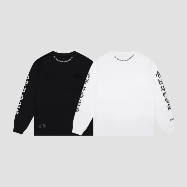 크롬하츠 암 레터링 크루넥 롱 슬리브 티셔츠 (2color)