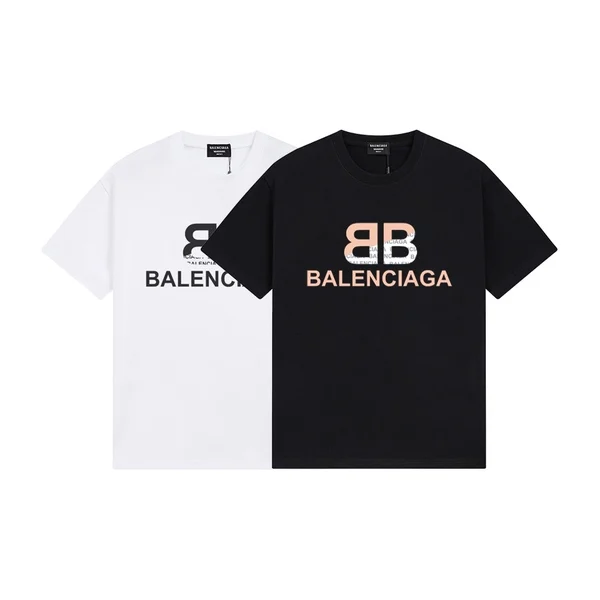 발렌시아가 반배색 빈티지 나염 반팔 티셔츠 2Color