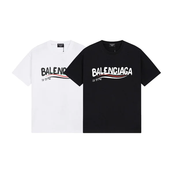 발렌시아가 웨이브 로고 반팔 티셔츠 2Color