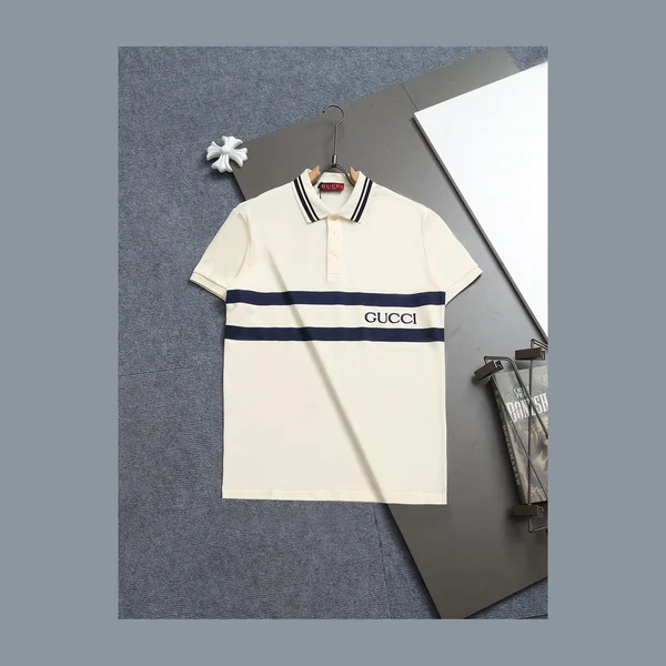 구찌 넥 스트라이프 로고 카라 반팔 티셔츠 2Color