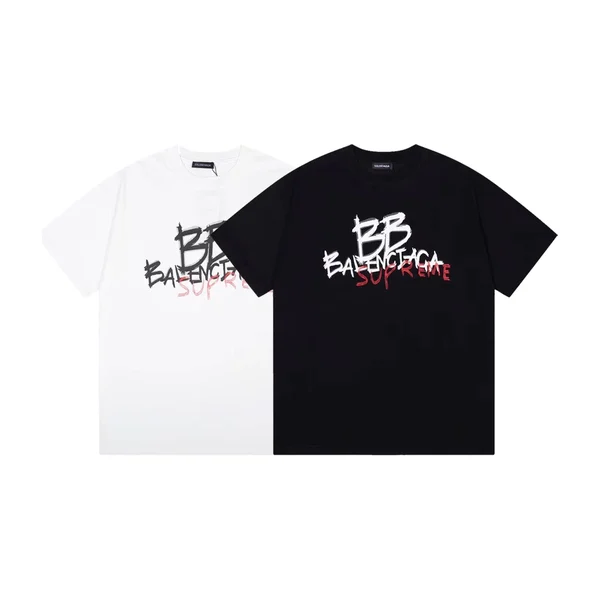 발렌시아가 BB 슈프림 로고 반팔 티셔츠 2Color