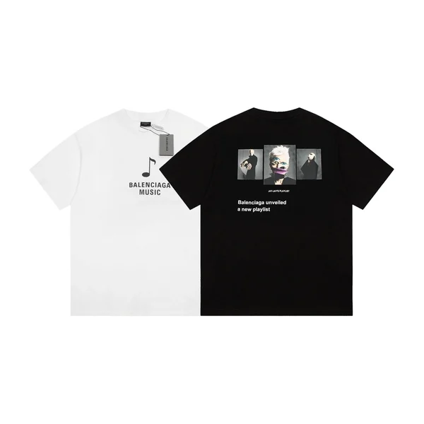 발렌시아가 뮤직 로고 반팔 티셔츠 2Color