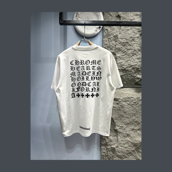 크롬하츠 레터링 백 프린팅 반팔 티셔츠 3Color