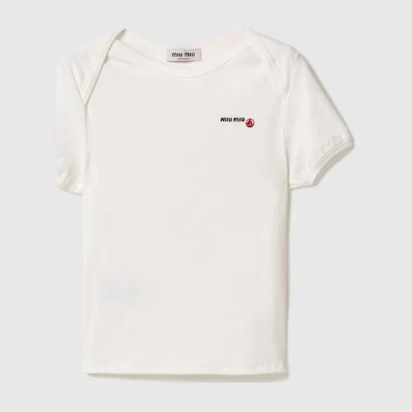 미우미우 Petit Bateau X Miu Miu 레귤러 스트레치 저지 티셔츠 MJN568