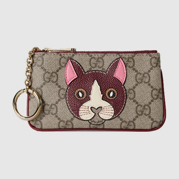 구찌 고양이 디테일의 GG 키 케이스 818768