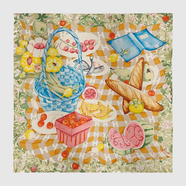 에르메스 Un Carre sur l'Herbe 스카프 90