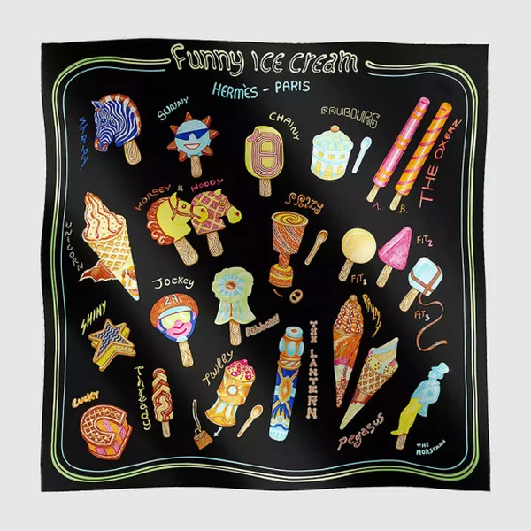 에르메스 Funny Ice Cream 스카프 90