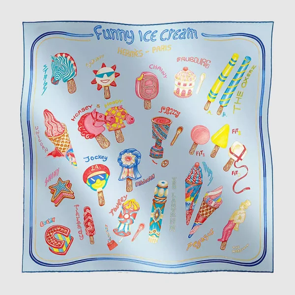 에르메스 Funny Ice Cream 스카프 90