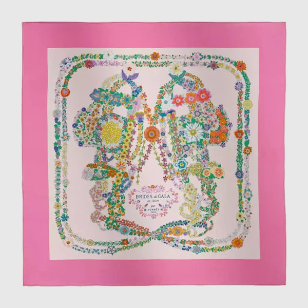에르메스 Brides de Gala en Fleurs 스카프 90