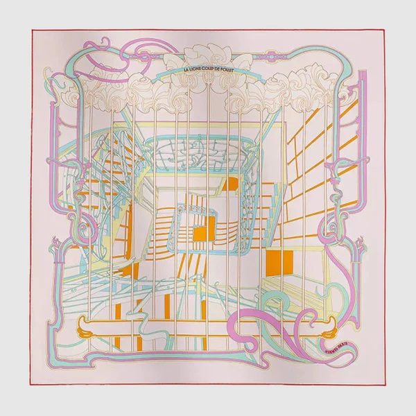 에르메스 La Ligne Coup de Fouet 스카프 90