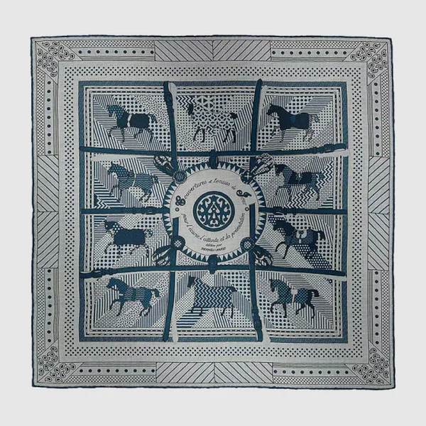 에르메스 Couvertures et Tenues de Jour Bandana 스카프 140