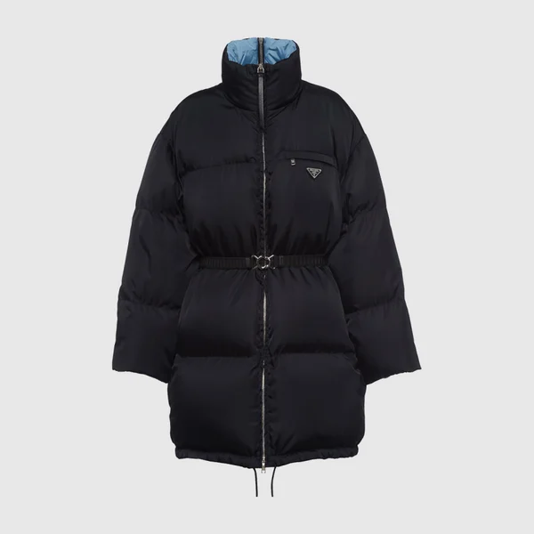 프라다 Re Nylon 개버딘 후드 다운 재킷 29Z408
