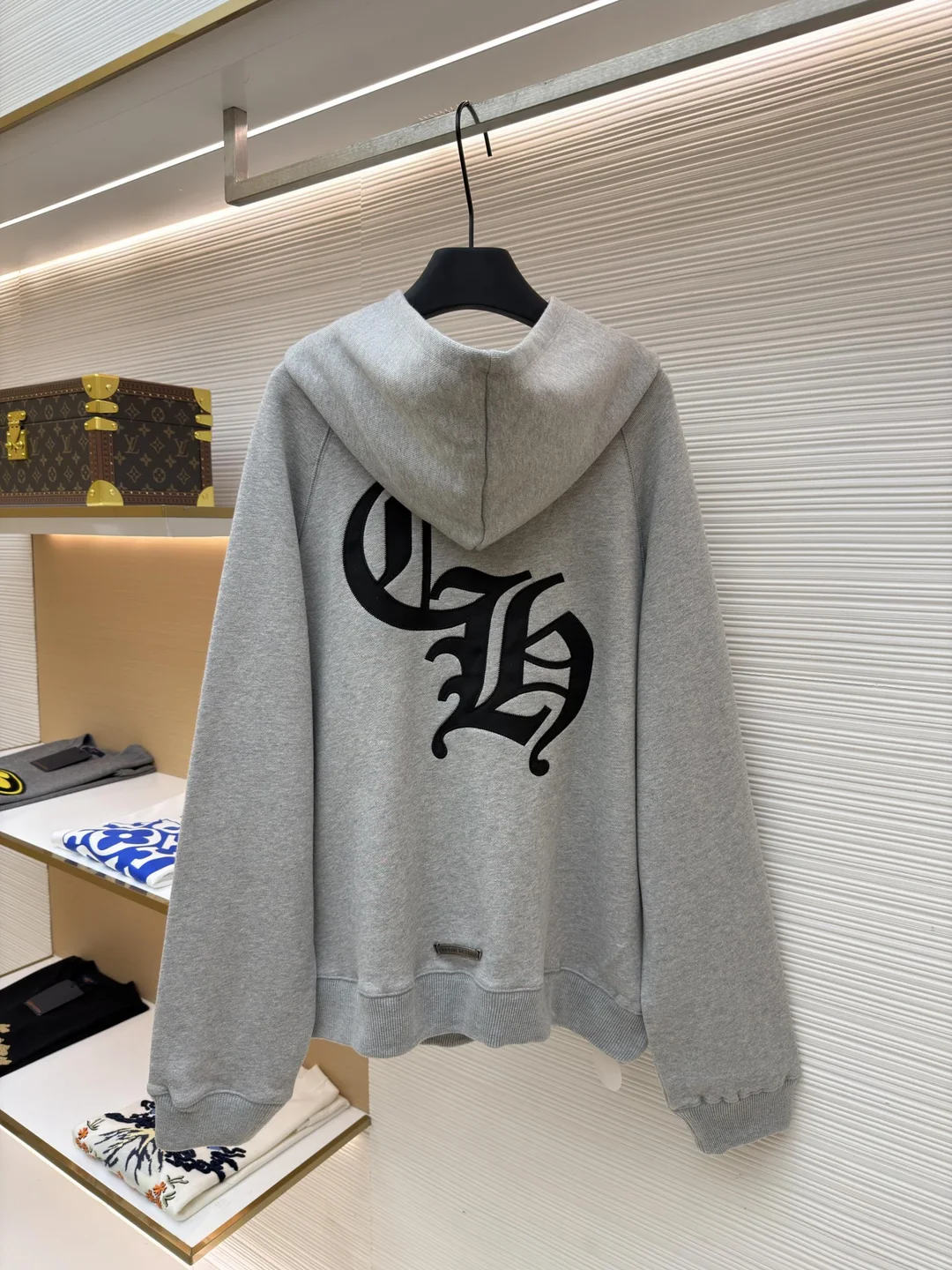 크롬하츠 나일론 세케터리 크로스 패치 CH 백 로고 후드