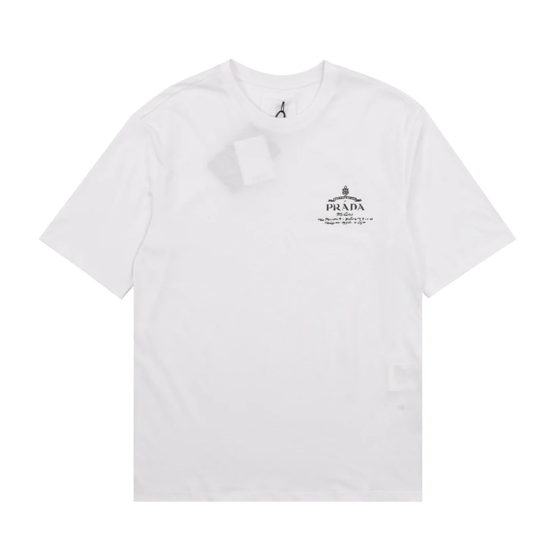 프라다 캐슬로고드 반팔 티셔츠 화이트