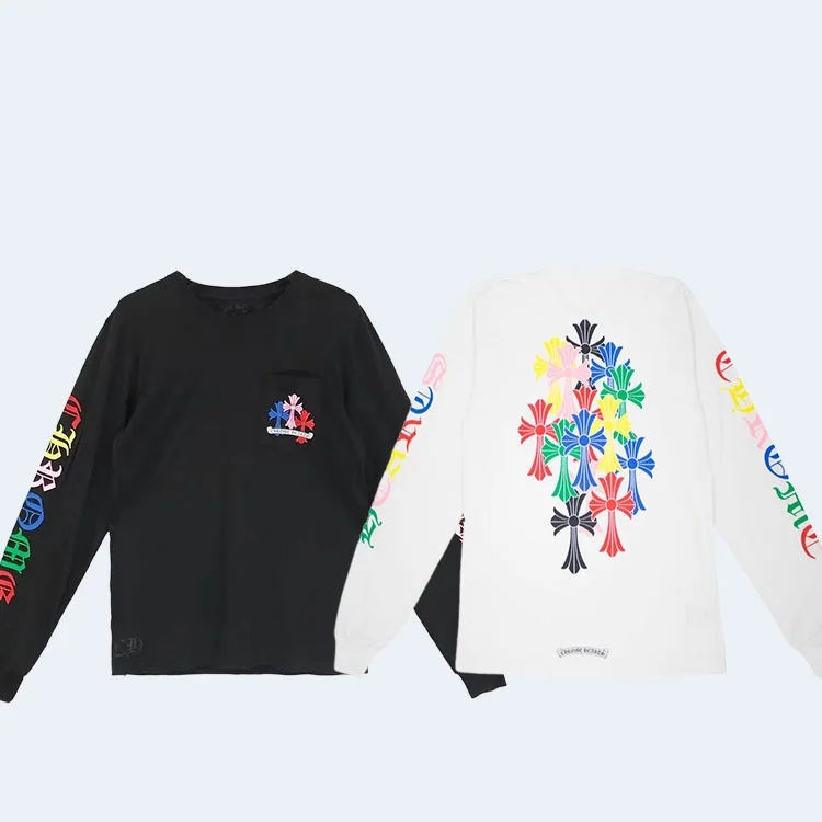 크롬하츠 멀티 컬러 크로스 세메터리 롱 슬리브 티셔츠 (2color)