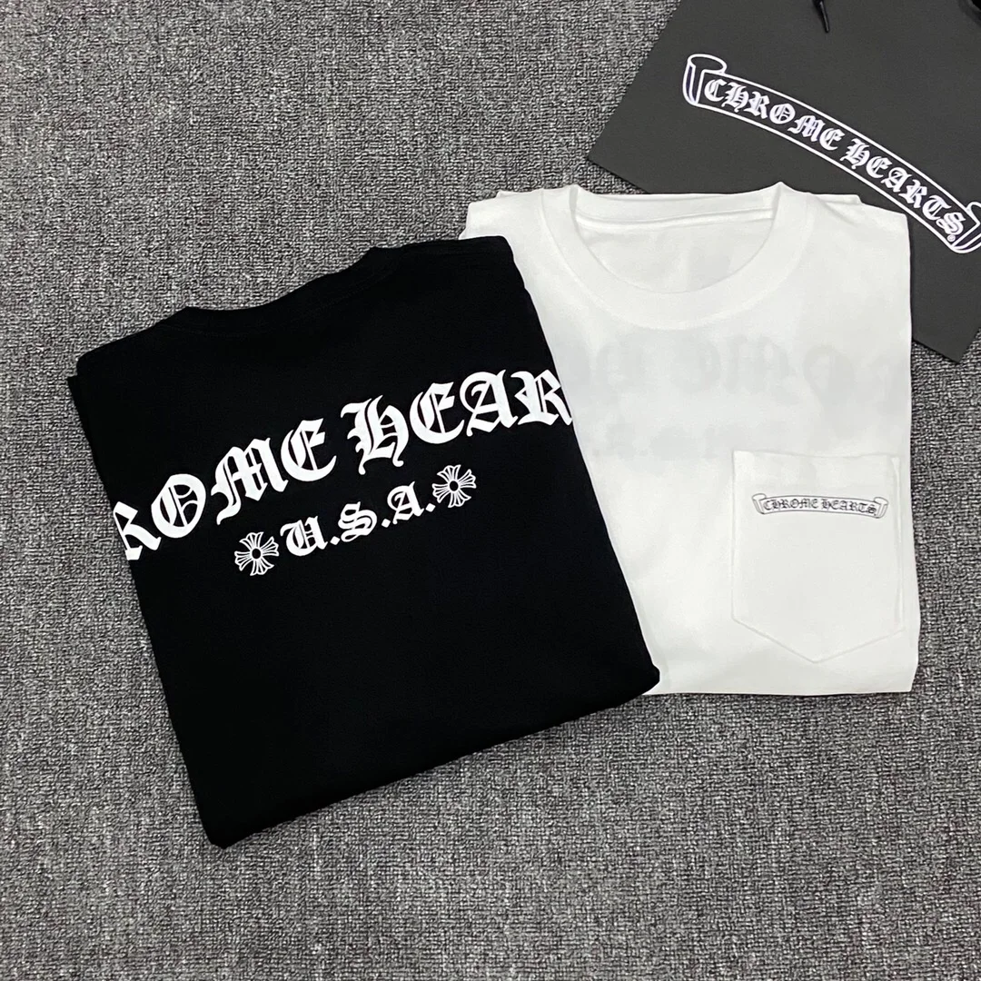 크롬하츠 스크립트 레터 로고 롱 슬리브 티셔츠 2Color