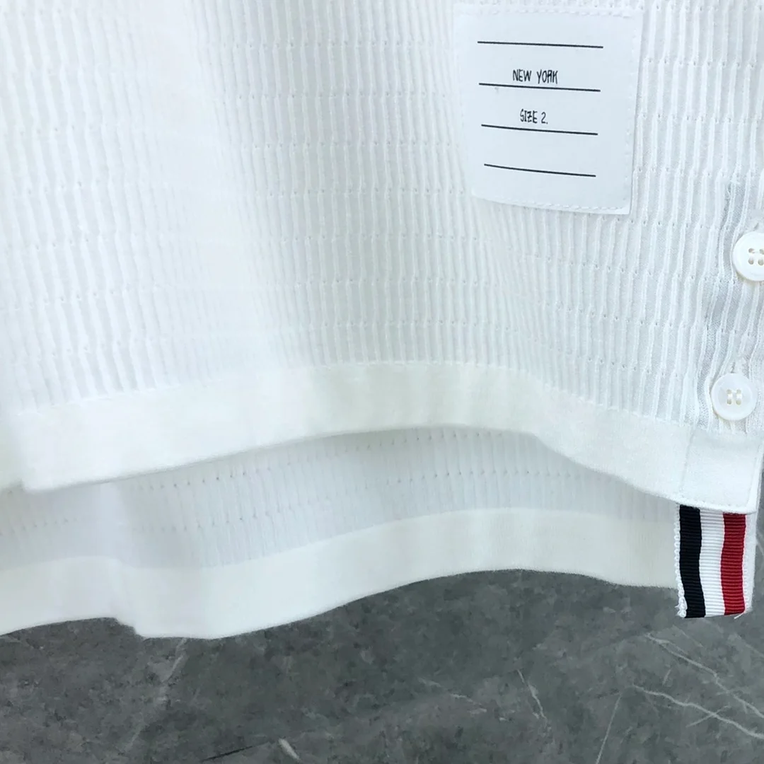 톰브라운 포인텔 코튼 니트 티셔츠 3COLOR (WHITE) (BLACK) (GRAY)