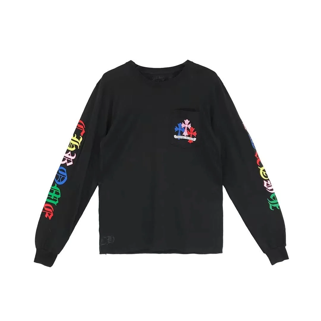 크롬하츠 멀티 컬러 크로스 세메터리 롱 슬리브 티셔츠 (2color)
