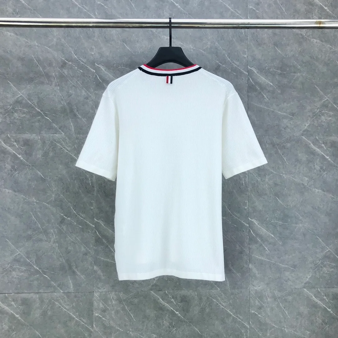 톰브라운 포인텔 코튼 니트 티셔츠 3COLOR (WHITE) (BLACK) (GRAY)