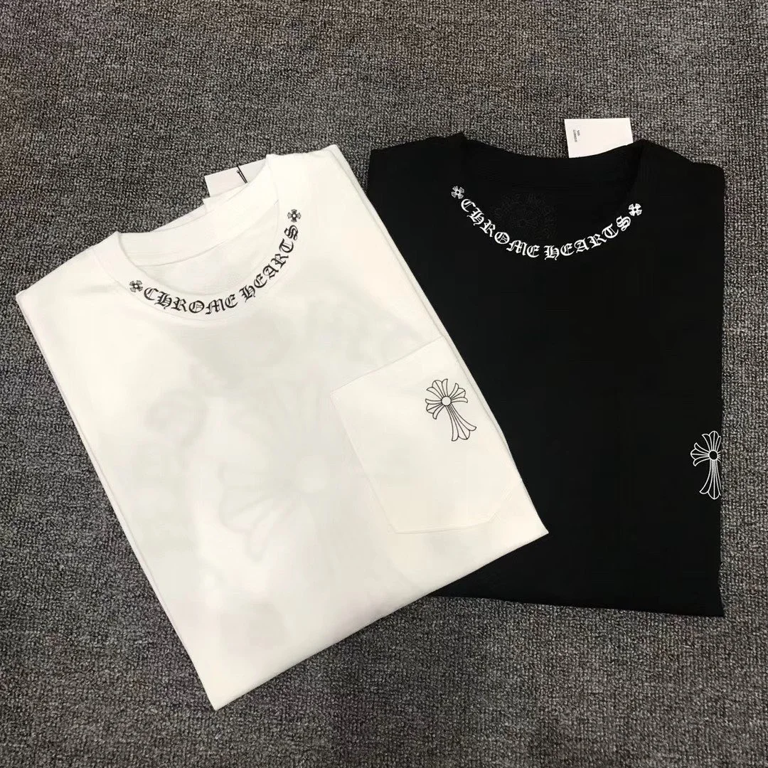 크롬하츠 넥 로고 스크립트 포켓 반팔 티셔츠 2Color