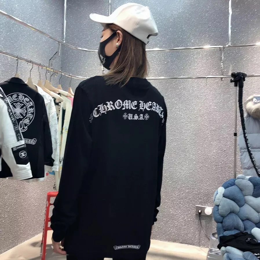 크롬하츠 스크립트 레터 로고 롱 슬리브 티셔츠 2Color