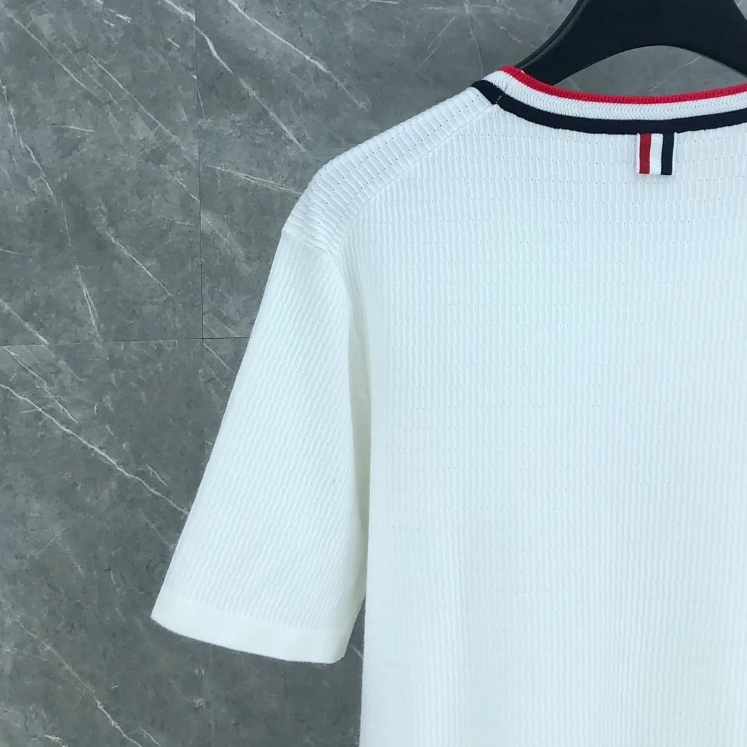 톰브라운 포인텔 코튼 니트 티셔츠 3COLOR (WHITE) (BLACK) (GRAY)