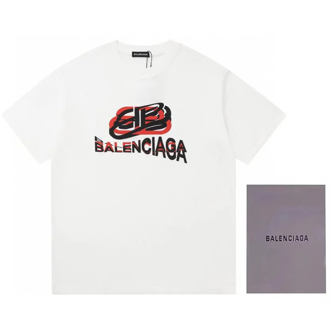 발렌시아가 더블 B 그래픽 코튼 반팔 티셔츠 2Color