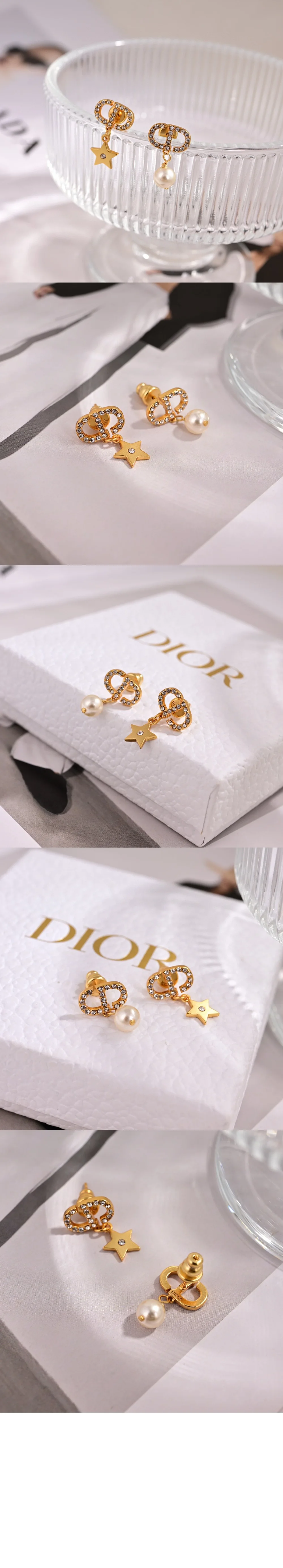 디올 Petit CD Lucky Charms 귀걸이 E3714