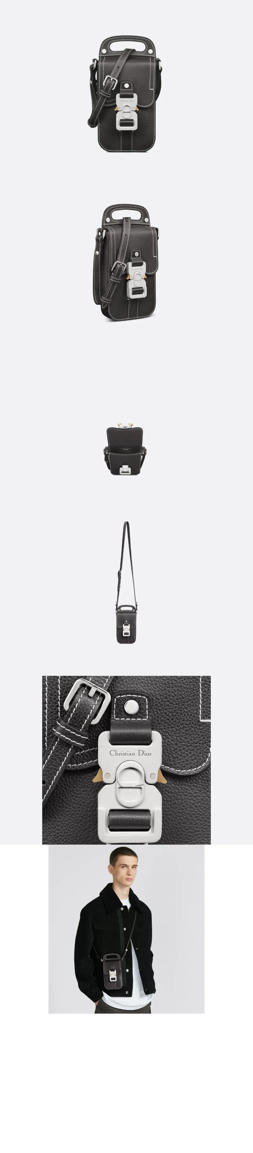 디올 새들 스트랩 버티컬 파우치 2ADCA