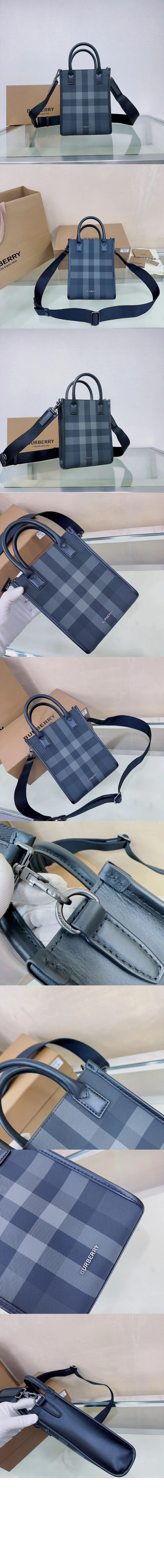 버버리 체크 레더 미니백 80684671