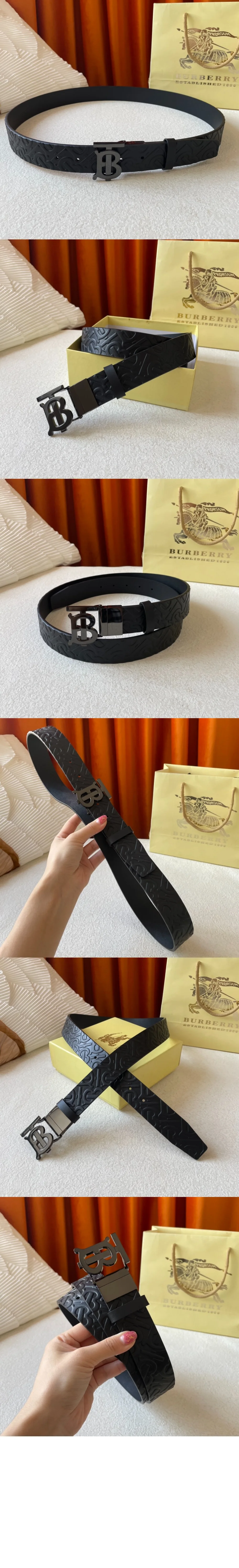버버리 TB 로고 패턴 벨트 80156051