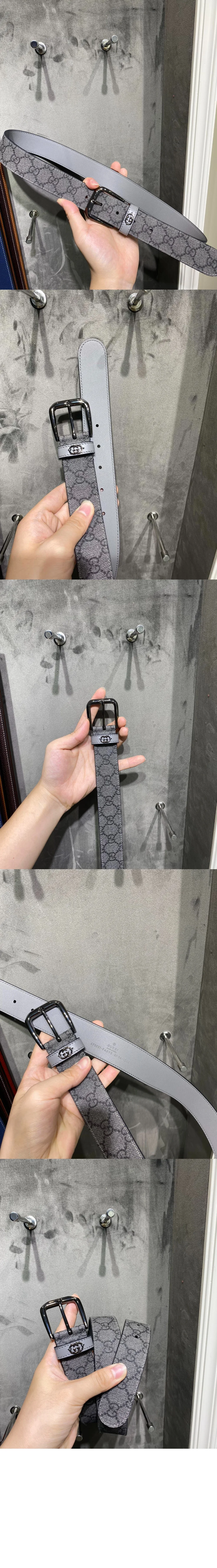 구찌 인터로킹 G 디테일 벨트 673921