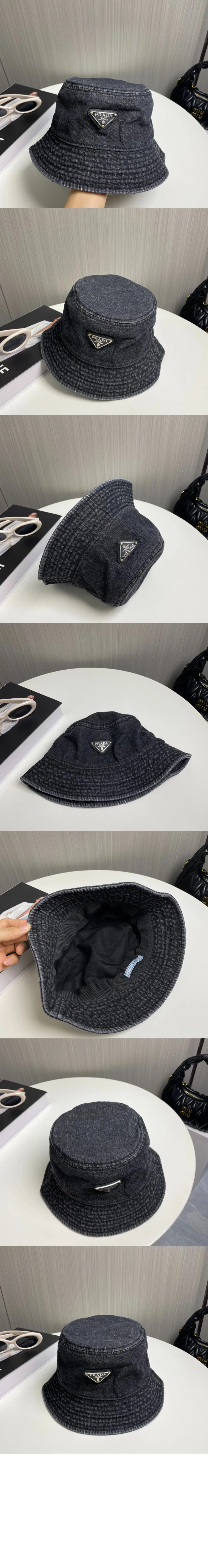 프라다 데님 버킷햇 1HC137