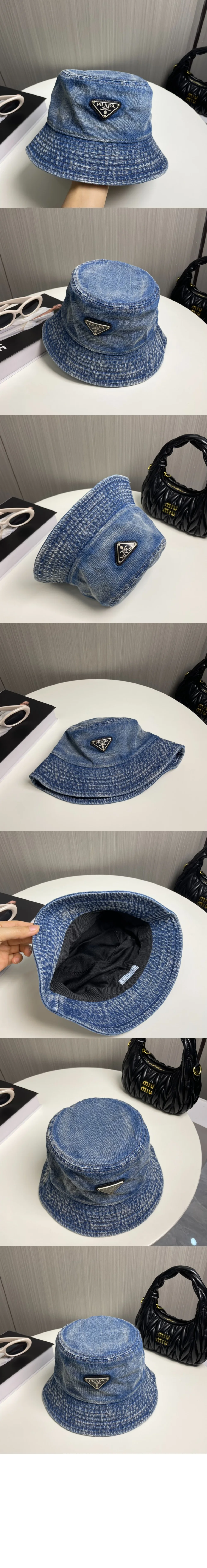 프라다 데님 버킷햇 1HC137