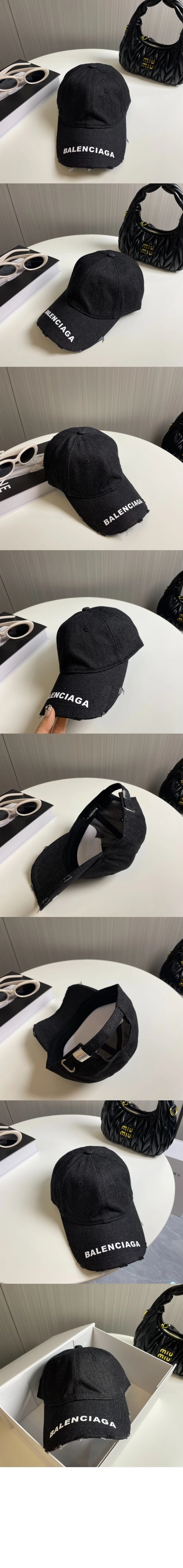 발렌시아가 로고 데님 베이스볼 캡 617160