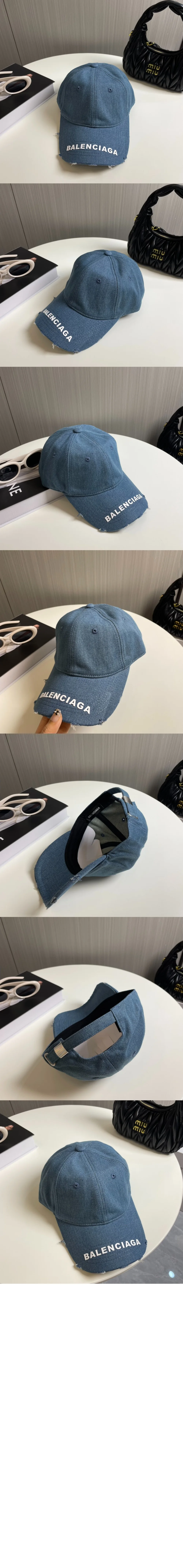 발렌시아가 로고 데님 베이스볼 캡 617160