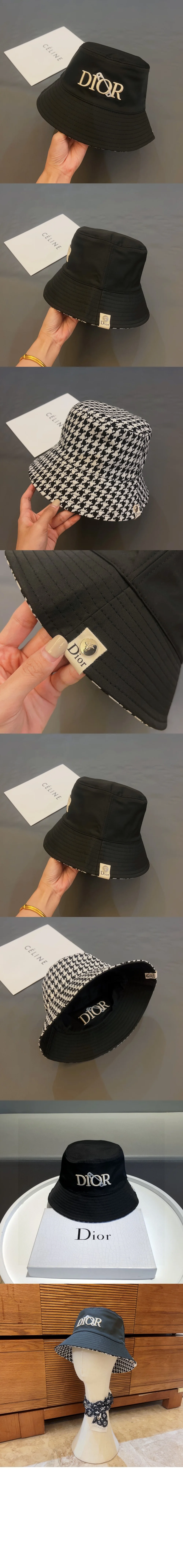 디올 양면 디올 로고 버킷햇 68UL1