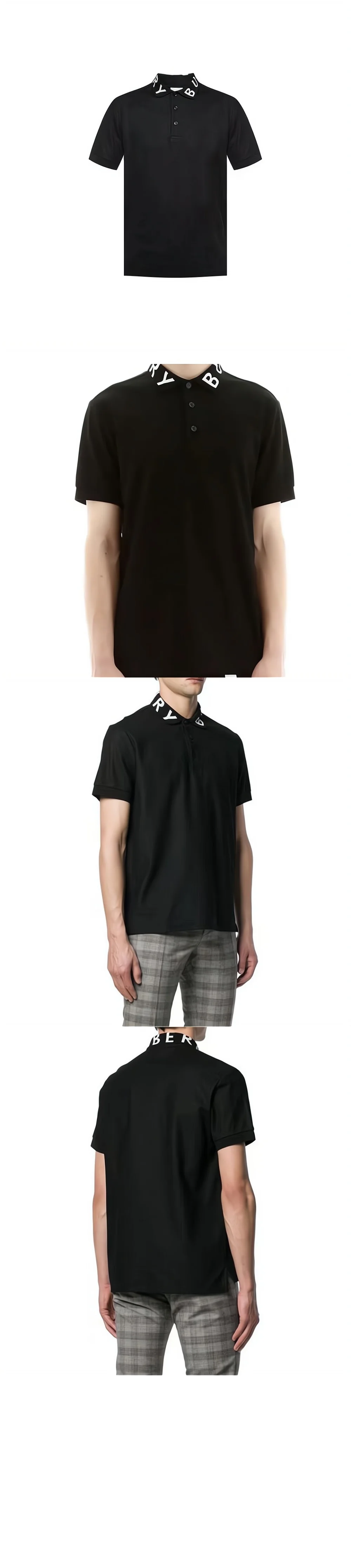 버버리 레터링 로고 칼라 반팔 폴로 티셔츠 80675361