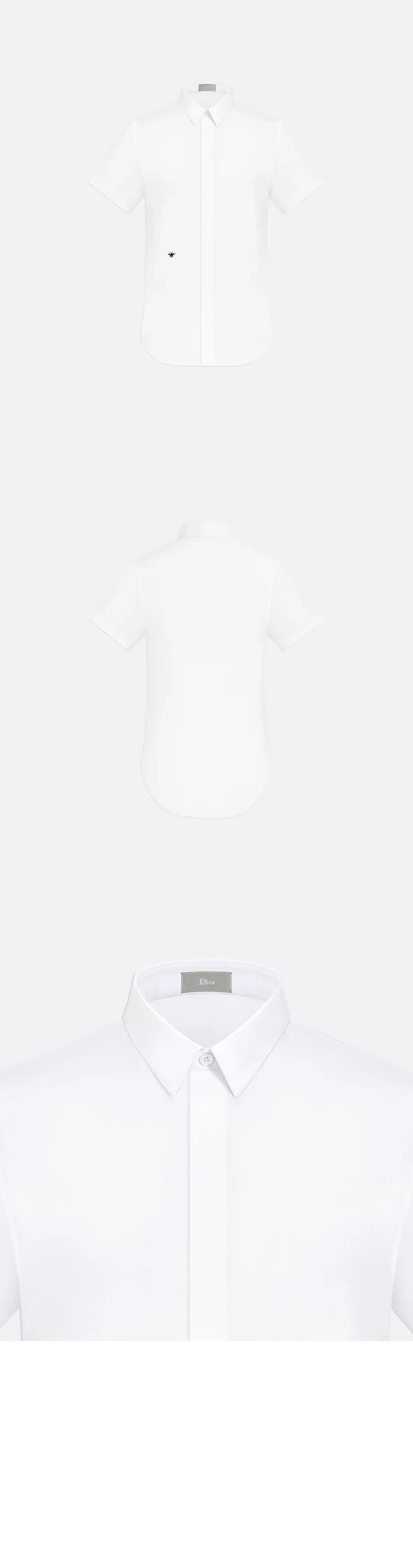 디올 꿀벌 자수 반소매 셔츠 733C5