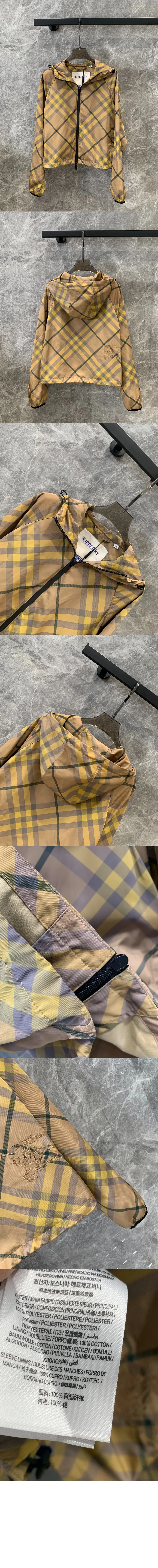 버버리 크롭 체크 라이트웨이트 자켓 80818891