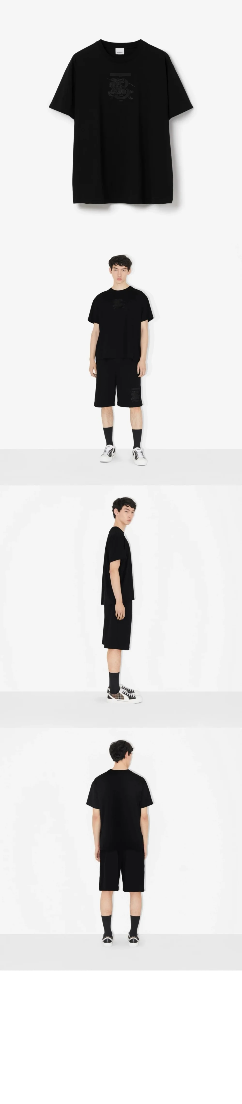 버버리 엠브로이더리 모노그램 코튼 티셔츠 80697621