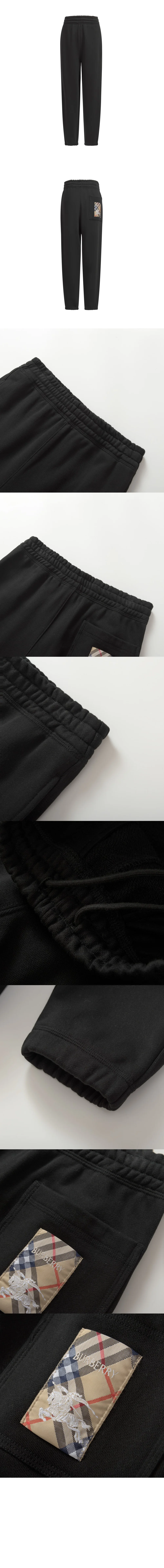 버버리 체크 라벨 코튼 조깅 팬츠 81022781