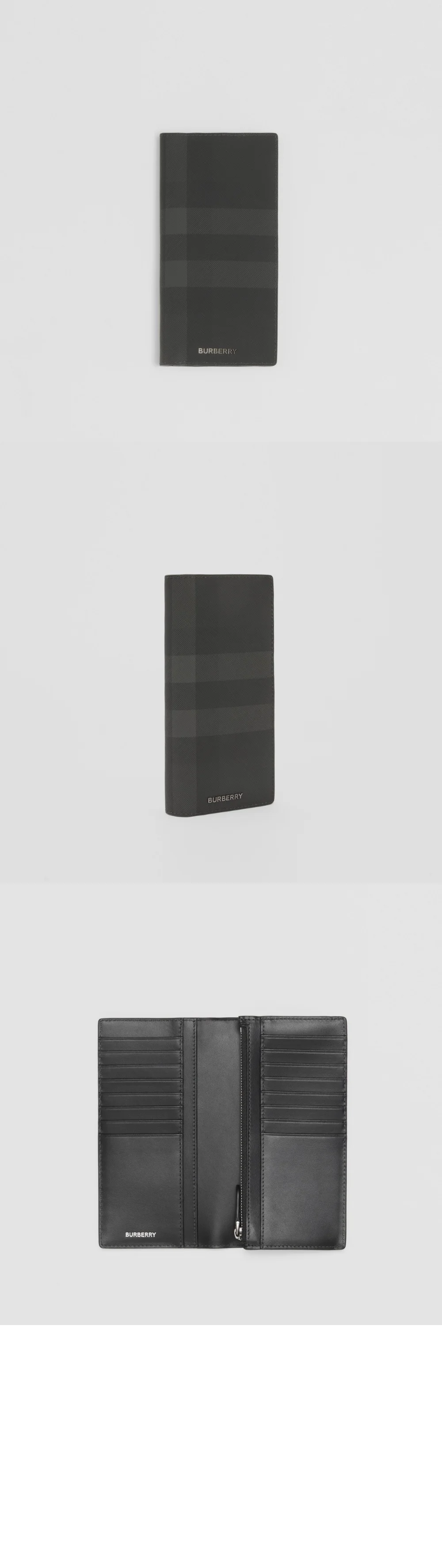 버버리 체크 레더 장지갑 80547851