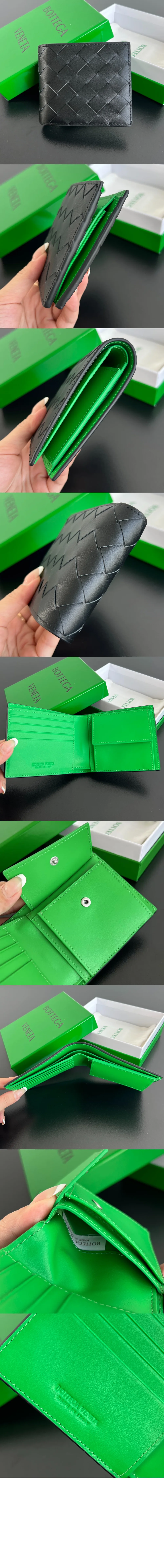 보테가베네타 동전 지갑을 갖춘 인트레치아토 폴더형 지갑 605722